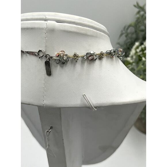 Holly Yashi Haiku Crystal Sterling Silver Crochet Choker Stretch Necklace - Picture 7 of 16